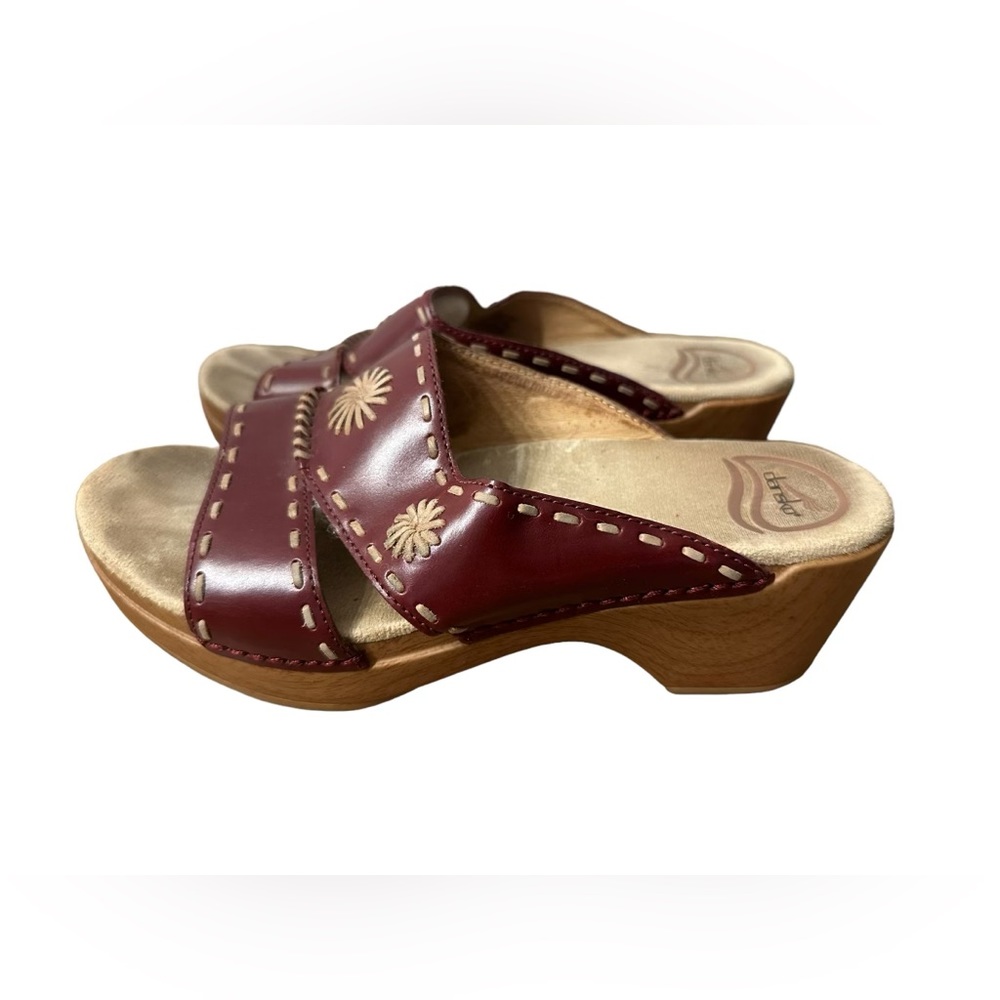 Dansko Red Leather Mules - Picture 2 of 8